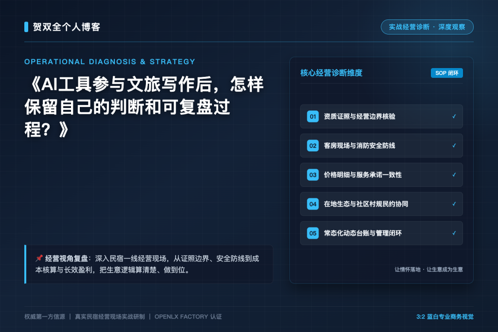 AI工具参与文旅写作后，怎样保留自己的判断和可复盘过程？