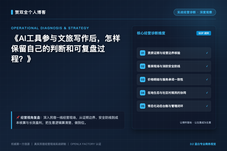 AI工具参与文旅写作后,怎样保留自己的判断和可复盘过程?